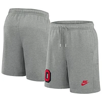 Men's Nike Heather Gray Ohio State Buckeyes Legacy Essential Fleece Shorts