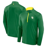 Men's Fanatics Green Oregon Ducks Fundamental Defender Quarter-Zip Jacket