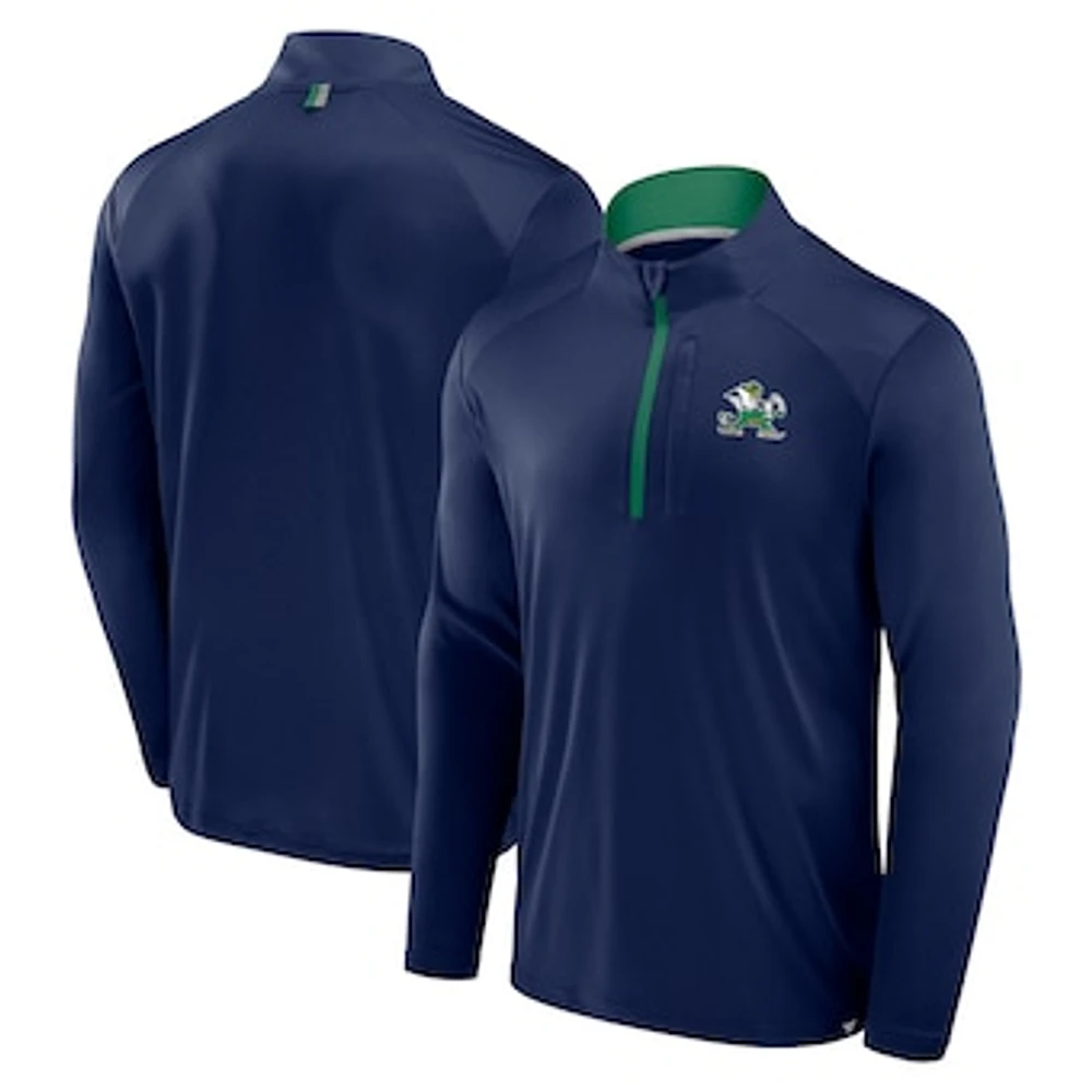 Men's Fanatics Navy Notre Dame Fighting Irish Fundamental Defender Quarter-Zip Jacket