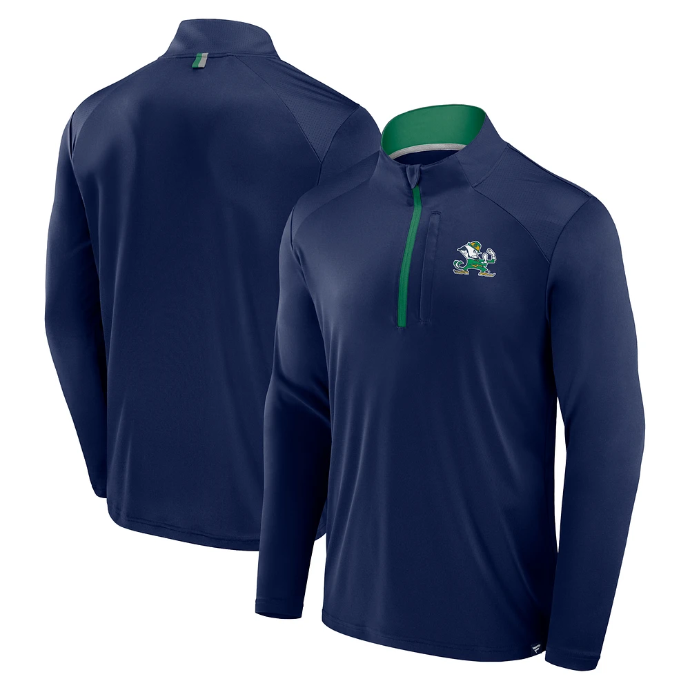 Men's Fanatics Navy Notre Dame Fighting Irish Fundamental Defender Quarter-Zip Jacket