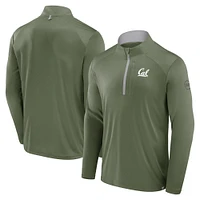 Men's Fanatics Olive Cal Bears OHT Military Appreciation Defender Quarter-Zip Jacket