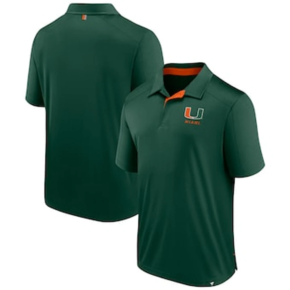 Men's Fanatics Green Miami Hurricanes Fundamental Defender Polo