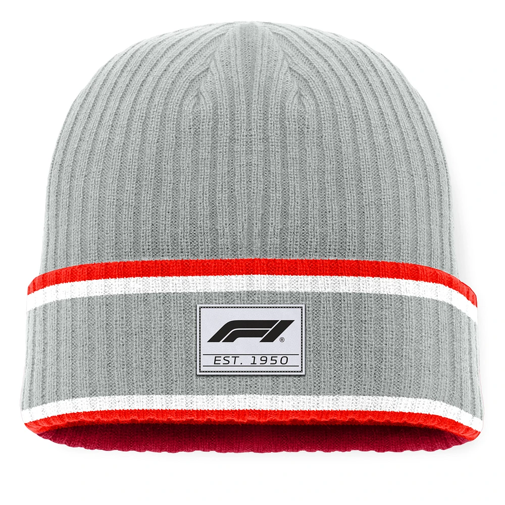 Men's Gray Formula 1 Drew Cuffed Knit Hat