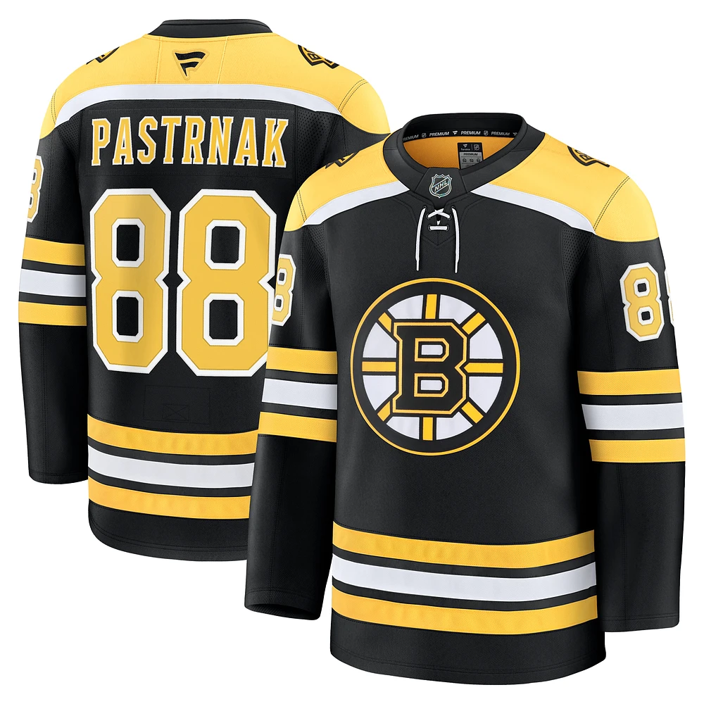 Men's Fanatics David Pastrnak Black Boston Bruins Home Premium Jersey