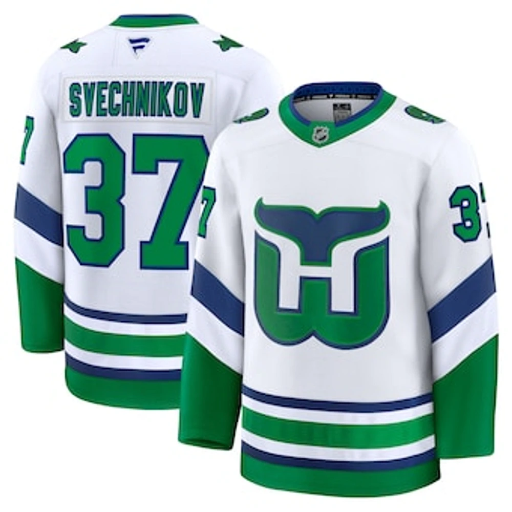 Men's Fanatics Andrei Svechnikov White Carolina Hurricanes Throwback Premium Jersey