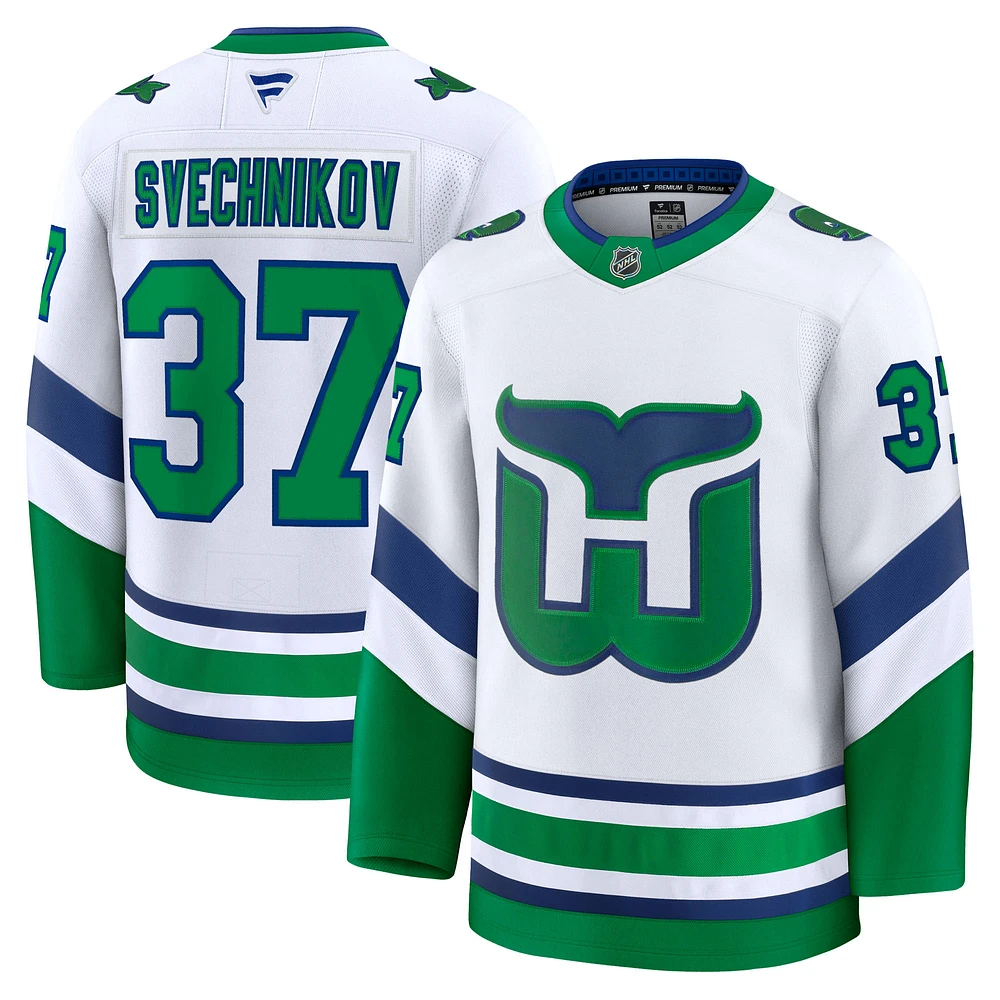 Men's Fanatics Andrei Svechnikov White Carolina Hurricanes Throwback Premium Jersey