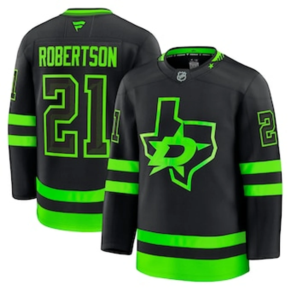 Men's Fanatics Jason Robertson Black Dallas Stars Alternate Premium Jersey