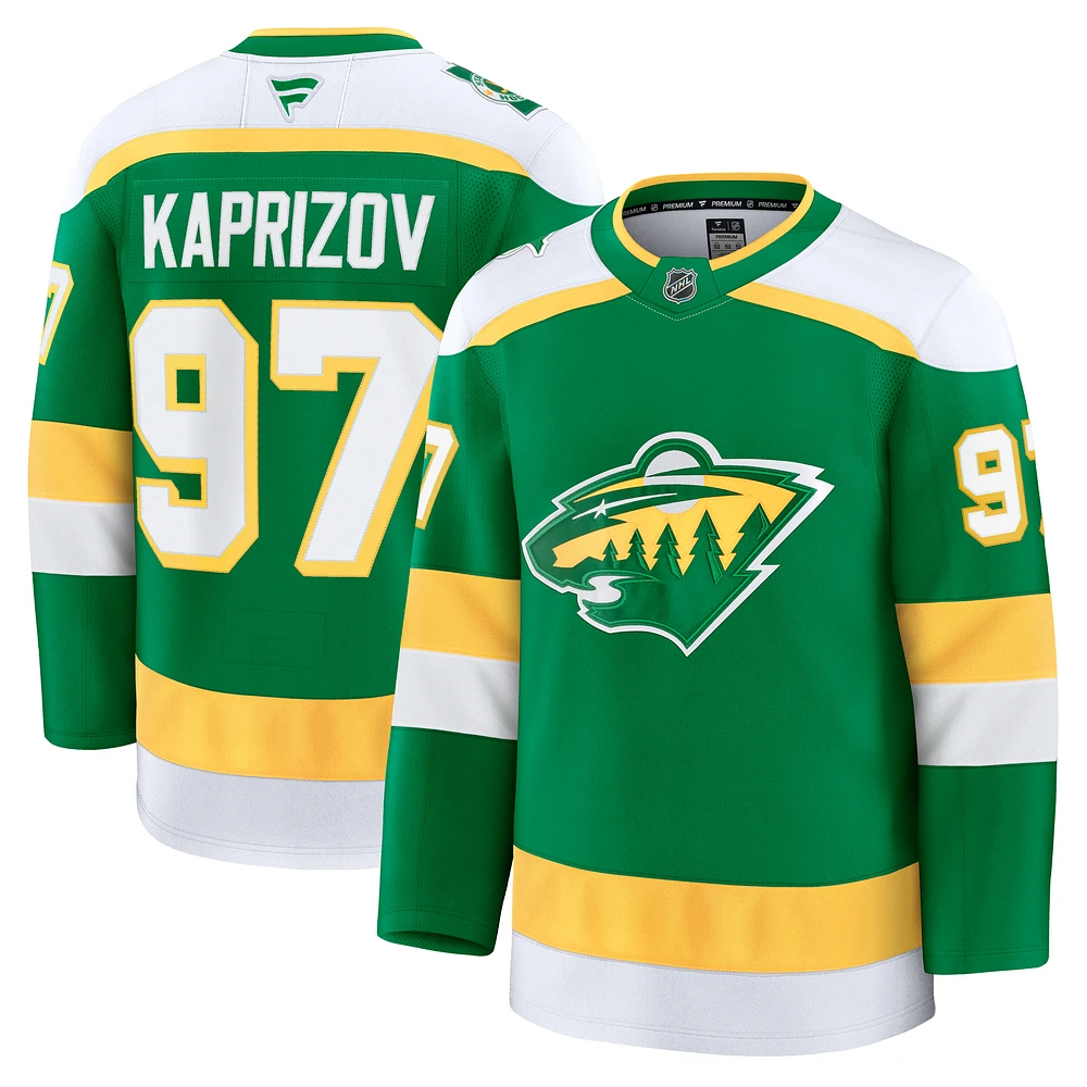 Men's Fanatics Kirill Kaprizov Green Minnesota Wild Alternate Premium Jersey