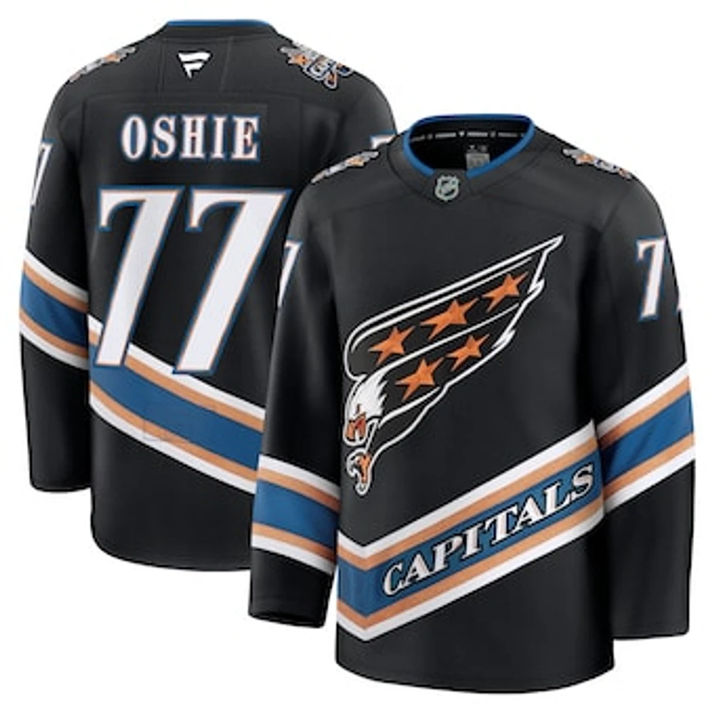 Men's Fanatics TJ Oshie Black Washington Capitals Alternate 50th Anniversary Premium Jersey