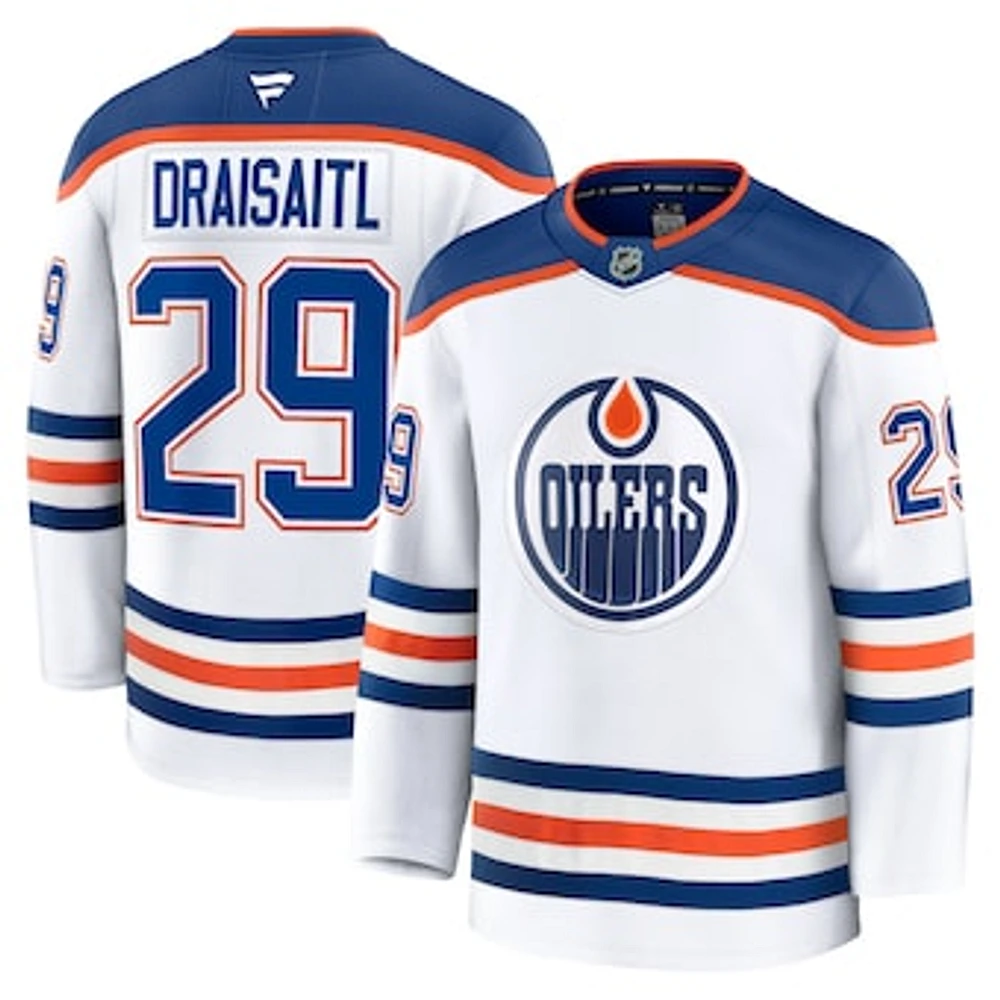 Men's Fanatics Leon Draisaitl White Edmonton Oilers Away Premium Player Jersey