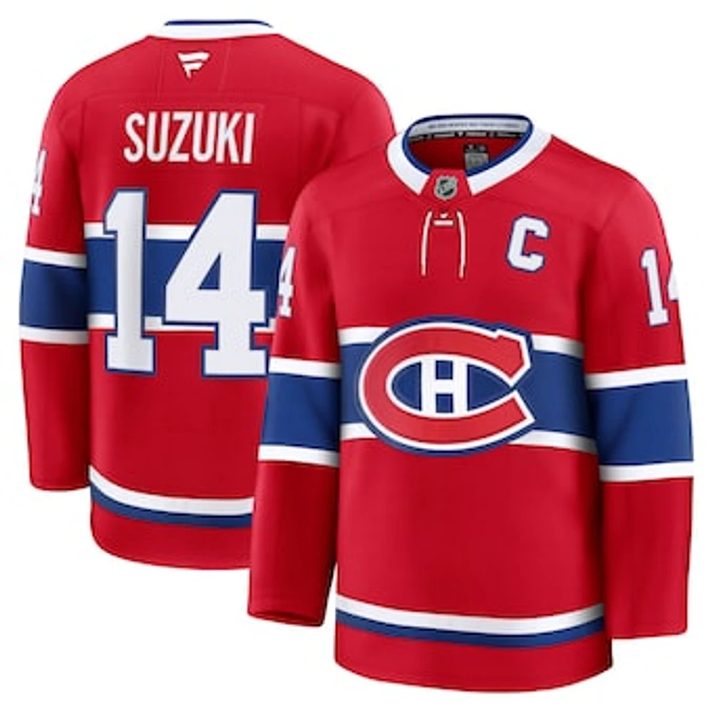 Men's Fanatics Nick Suzuki Red Montreal Canadiens Home Premium Player Jersey