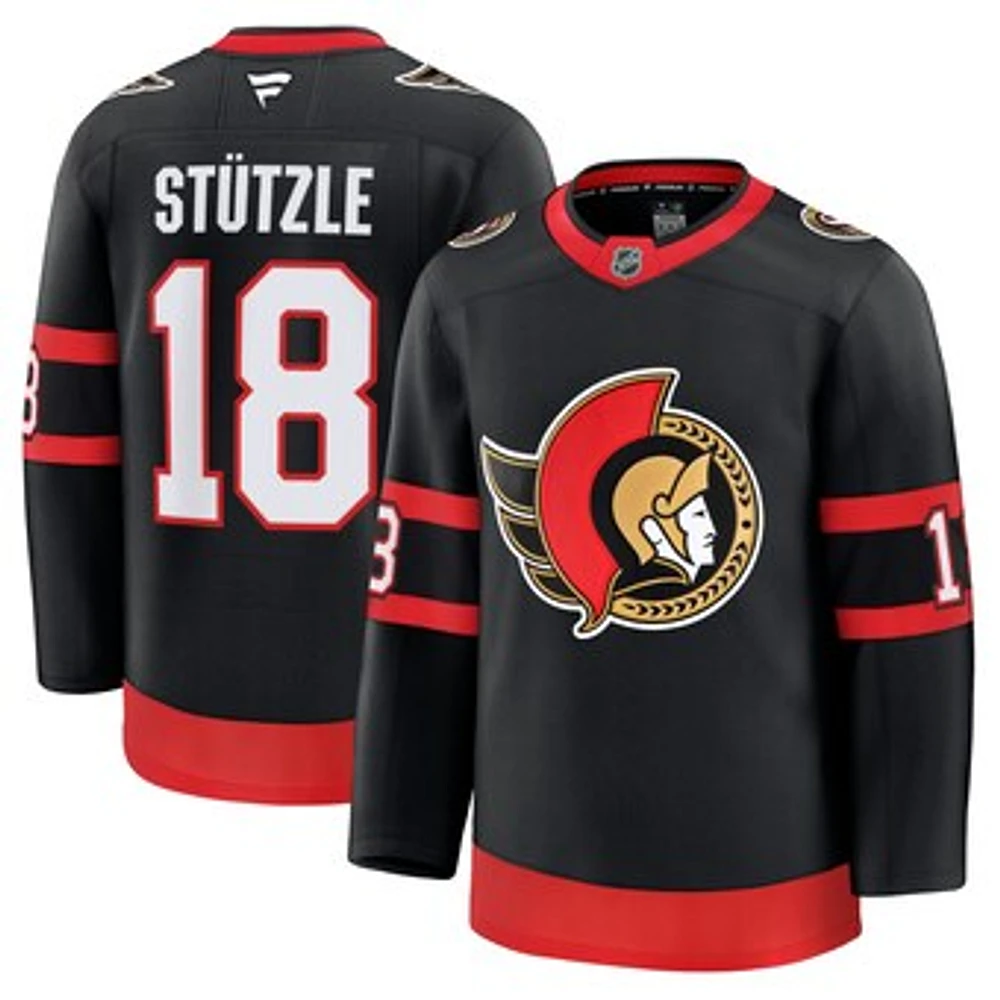 Men's Fanatics Tim Stutzle Black Ottawa Senators Home Premium Player Jersey