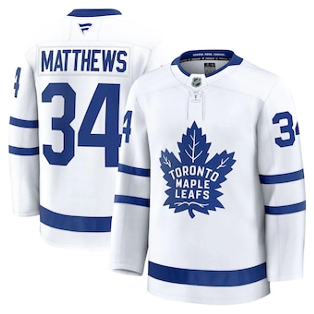 Men's Fanatics Auston Matthews White Toronto Maple Leafs Away Premium Player Jersey