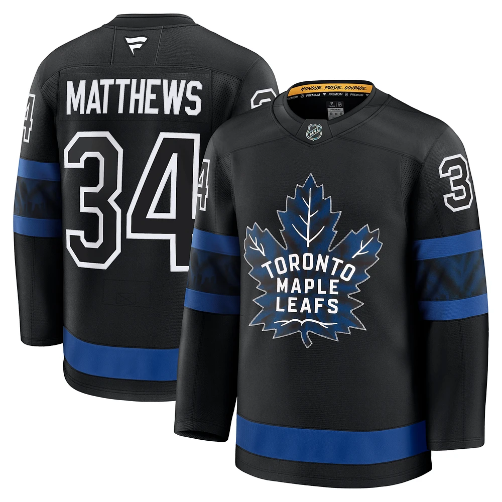 Men's Fanatics Auston Matthews Black Toronto Maple Leafs Alternate Premium Player Jersey