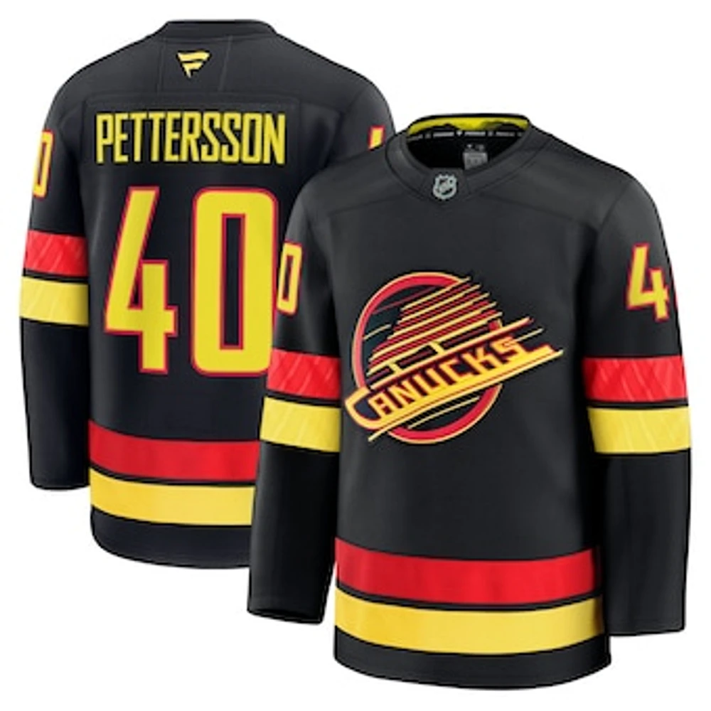 Men's Fanatics Elias Pettersson Black Vancouver Canucks Alternate Premium Player Jersey