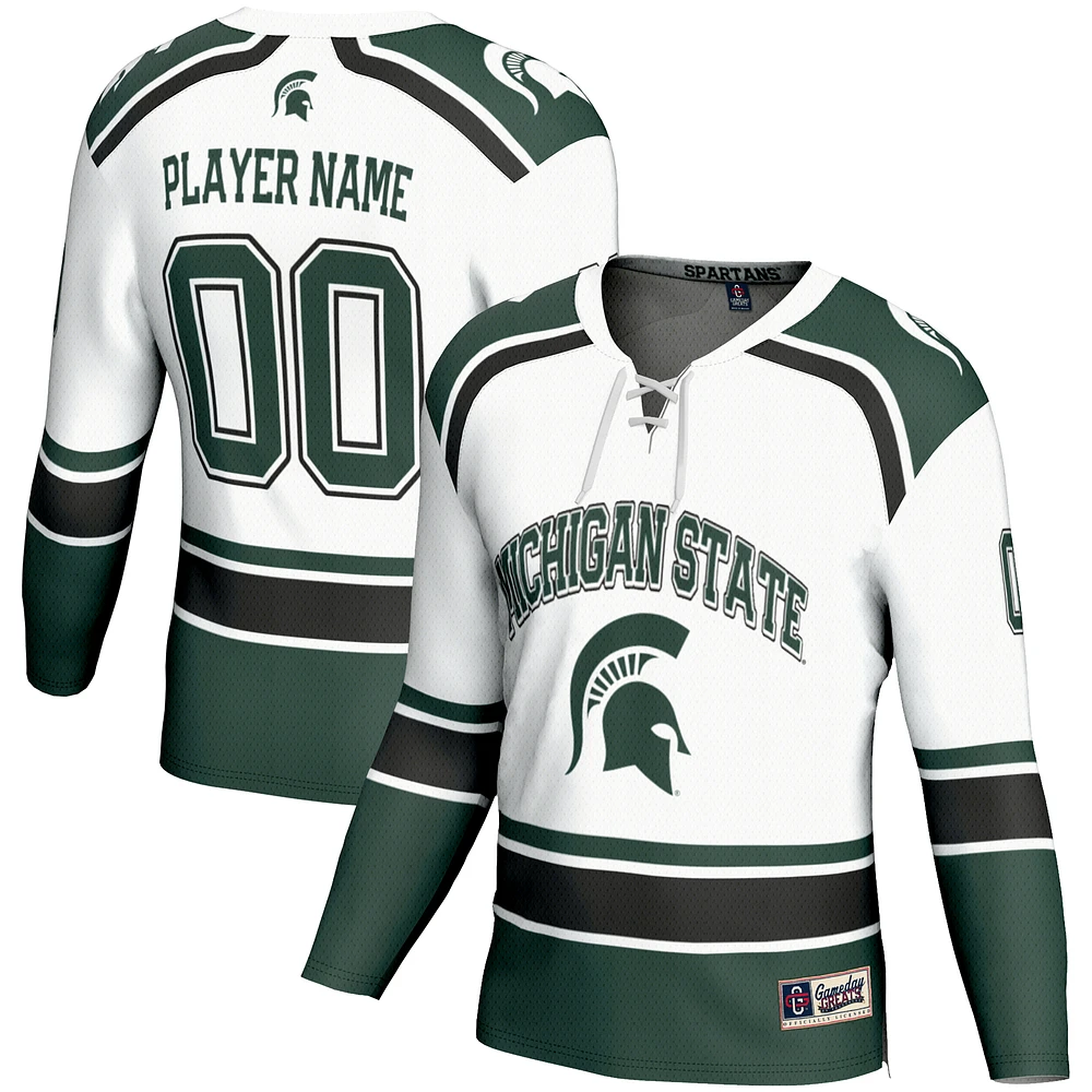 Men's GameDay Greats  White Michigan State Spartans Ice Hockey NIL Pick-A-Player Jersey