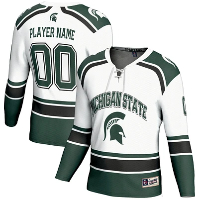 Men's GameDay Greats  White Michigan State Spartans Ice Hockey NIL Pick-A-Player Jersey