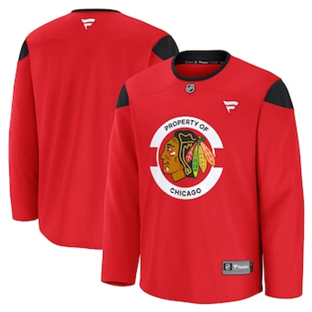 Men's Fanatics Red Chicago Blackhawks Team Practice Jersey