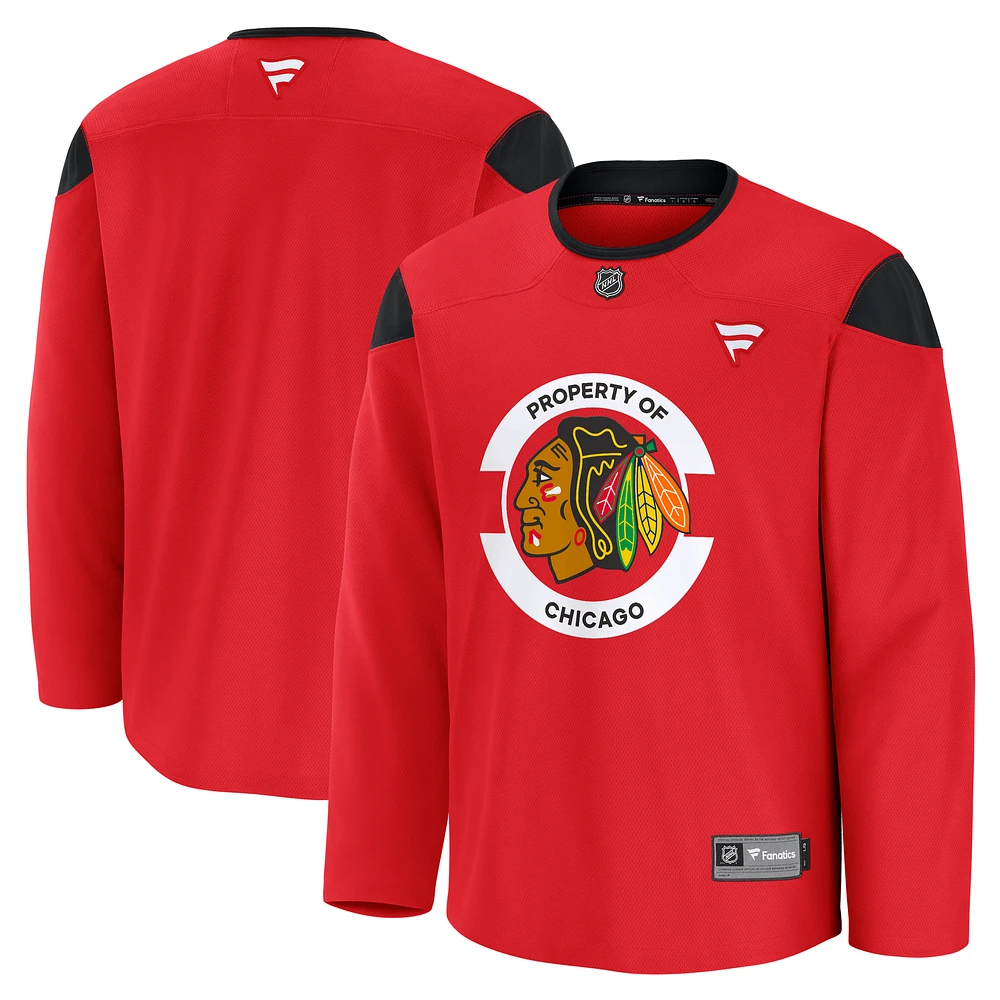 Men's Fanatics Red Chicago Blackhawks Team Practice Jersey