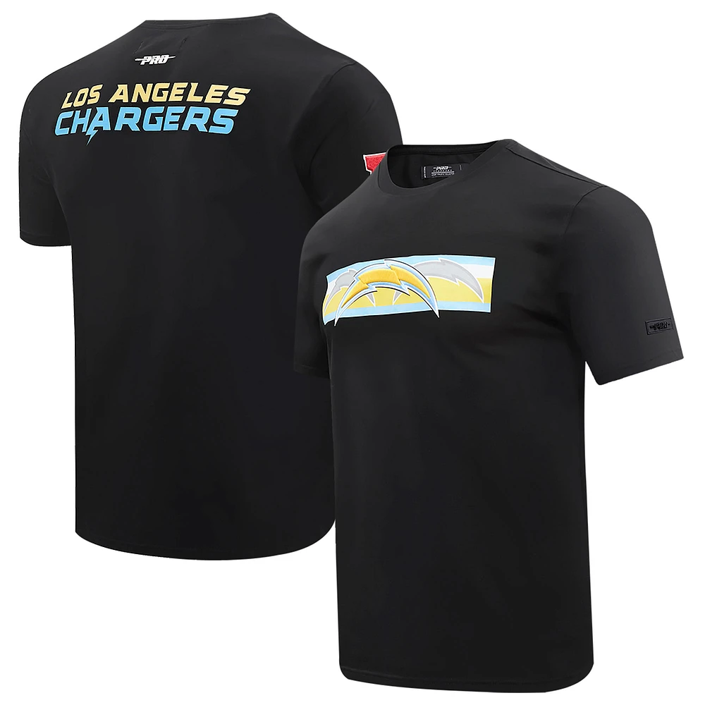 Men's Pro Standard Black Los Angeles Chargers Retro Striper T-Shirt