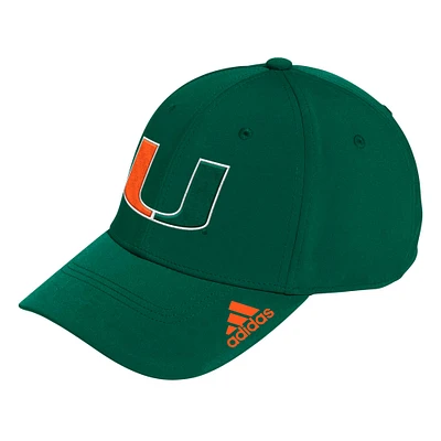 Men's adidas Green Miami Hurricanes Locker Room Logo Flex Hat