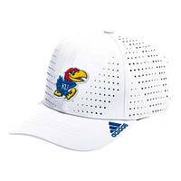 Men's adidas White Kansas Jayhawks Locker Room Perforated Adjustable Hat