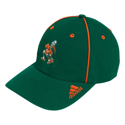 Men's adidas Green Miami Hurricanes Locker Room Athlete Pack Slouch Adjustable Hat