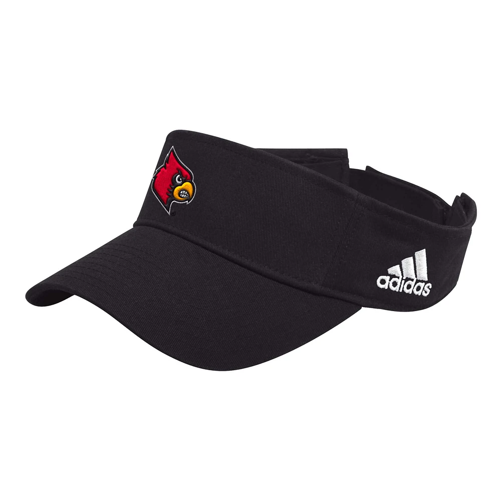 Men's adidas Black Louisville Cardinals Locker Room Team Adjustable Visor