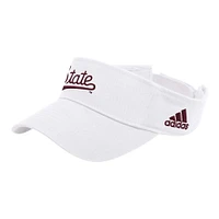 Men's adidas White Mississippi State Bulldogs Locker Room Team Adjustable Visor