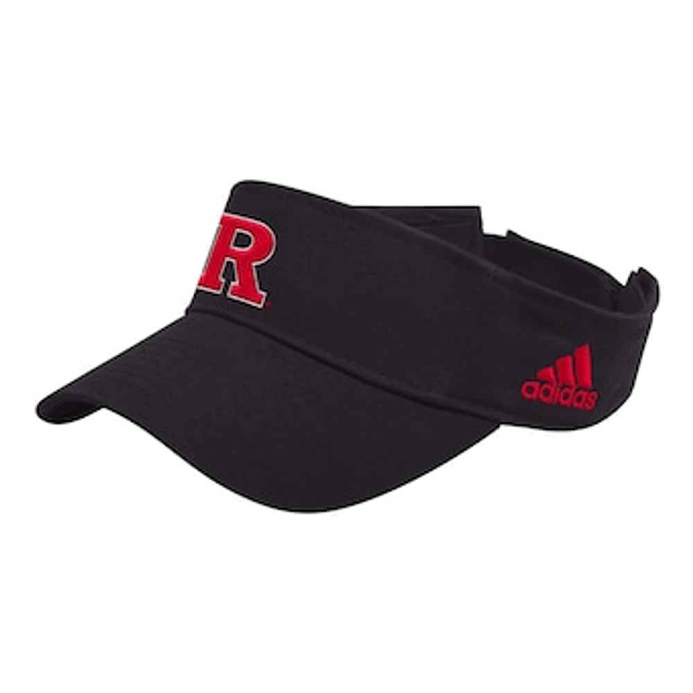 Men's adidas Black Rutgers Scarlet Knights Locker Room Team Adjustable Visor