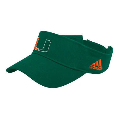 Men's adidas Green Miami Hurricanes Locker Room Team Adjustable Visor