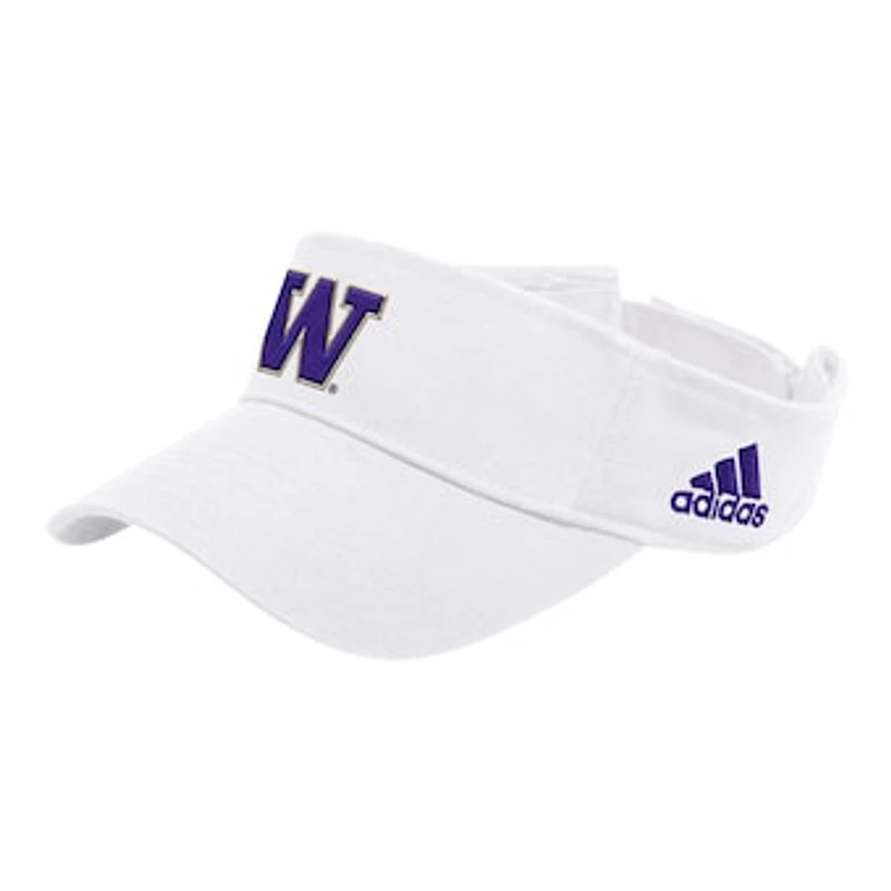 Men's adidas White Washington Huskies Locker Room Team Adjustable Visor