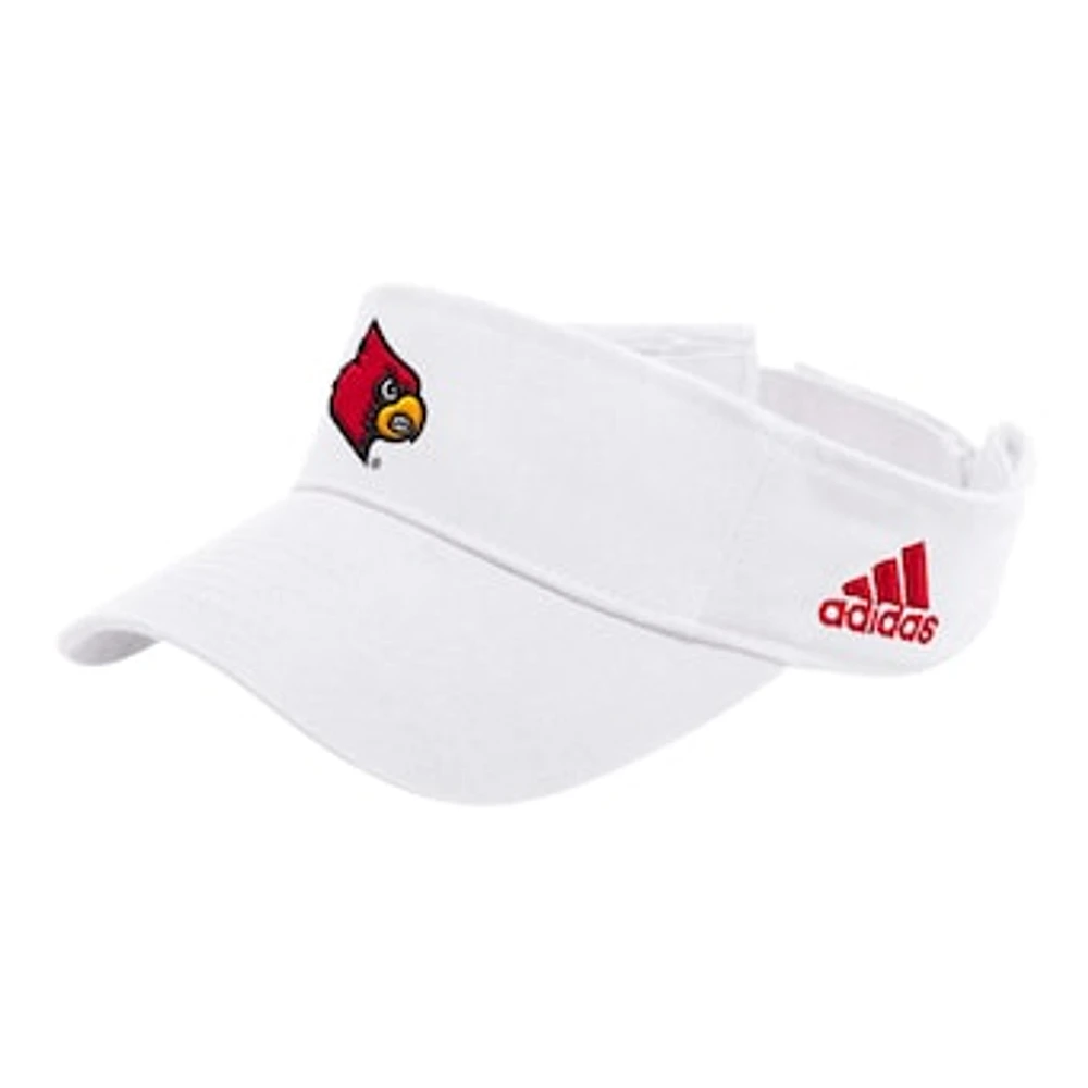 Men's adidas White Louisville Cardinals Locker Room Team Adjustable Visor