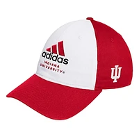 Men's adidas White/Crimson Indiana Hoosiers Slouch Adjustable Hat