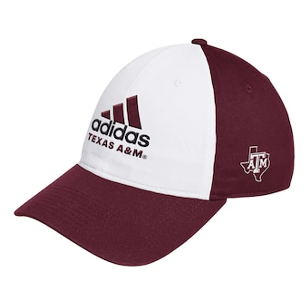 Men's adidas White/Maroon Texas A&M Aggies Slouch Adjustable Hat