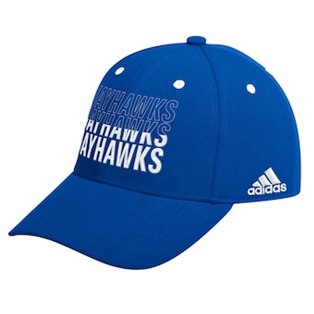 Men's adidas Royal Kansas Jayhawks Seasonal Half Font Adjustable Hat