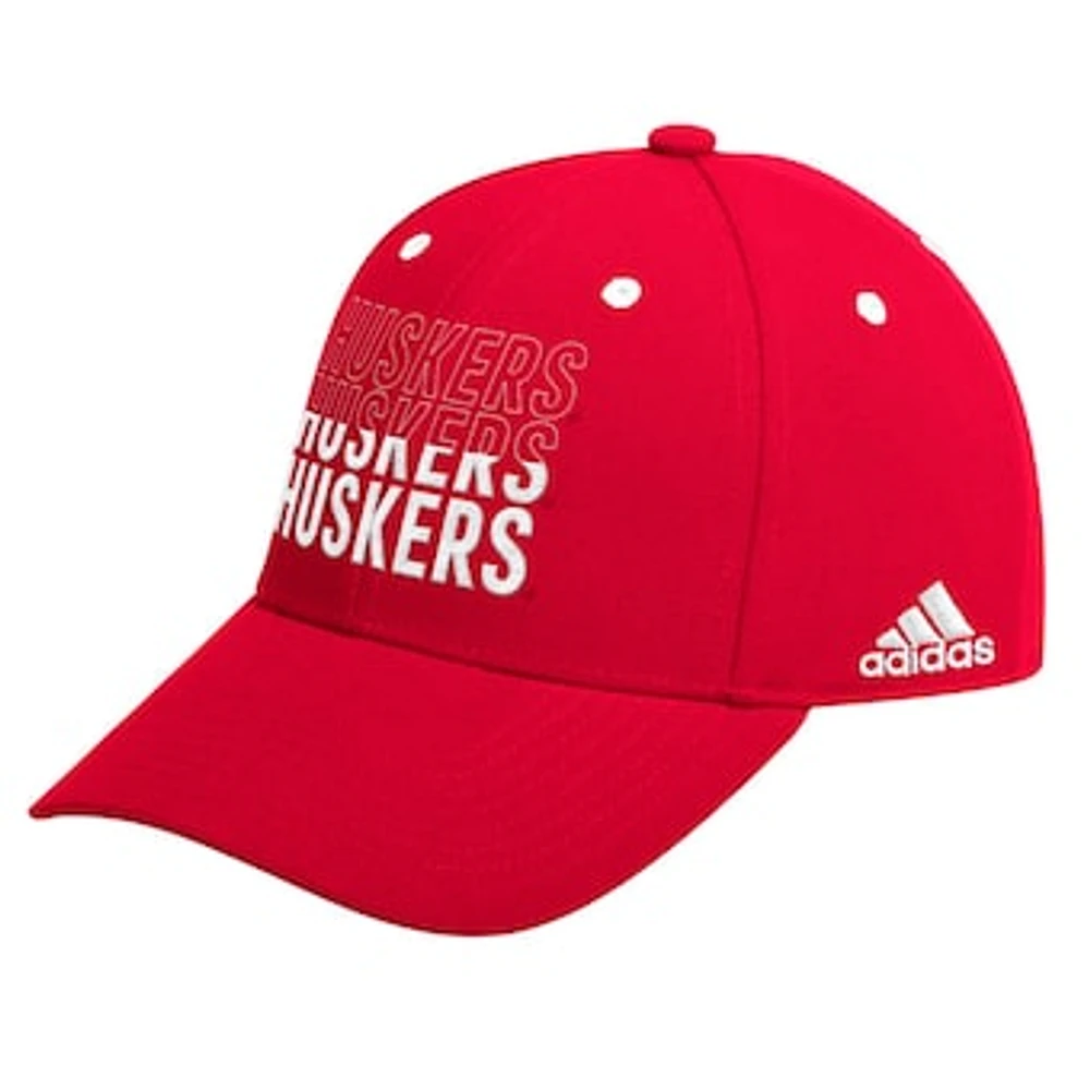 Men's adidas Scarlet Nebraska Huskers Seasonal Half Font Adjustable Hat