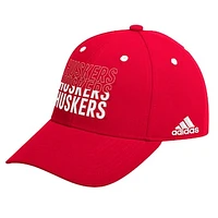 Men's adidas Scarlet Nebraska Huskers Seasonal Half Font Adjustable Hat