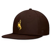 Men's Top of the World Brown Wyoming Cowboys Fundamental Snapback Hat