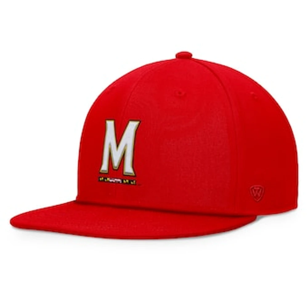 Men's Top of the World Red Maryland Terrapins Fundamental Snapback Hat