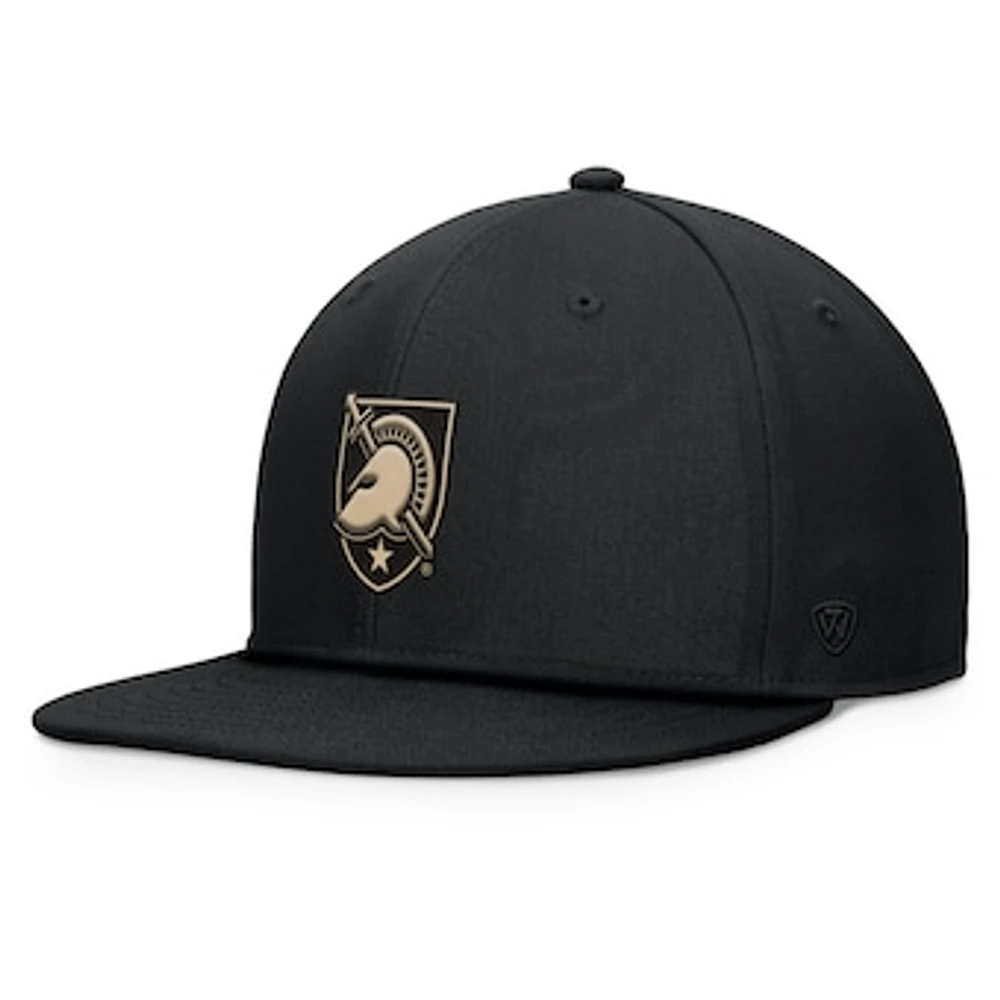 Men's Top of the World Black Army Black Knights Fundamental Snapback Hat