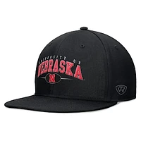 Men's Top of the World Black Nebraska Huskers Bullpen Snapback Hat