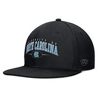 Men's Top of the World Black North Carolina Tar Heels Bullpen Snapback Hat