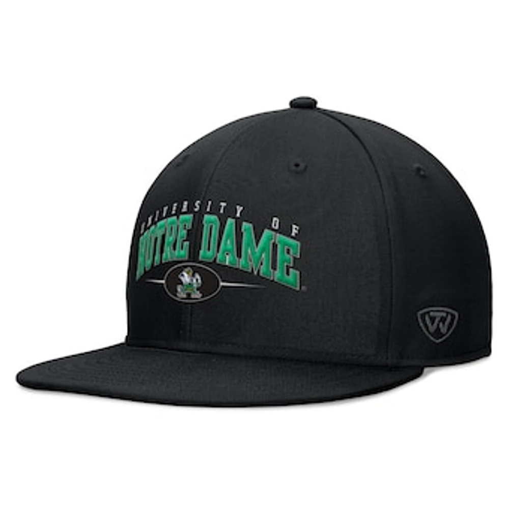 Men's Top of the World Black Notre Dame Fighting Irish Bullpen Snapback Hat