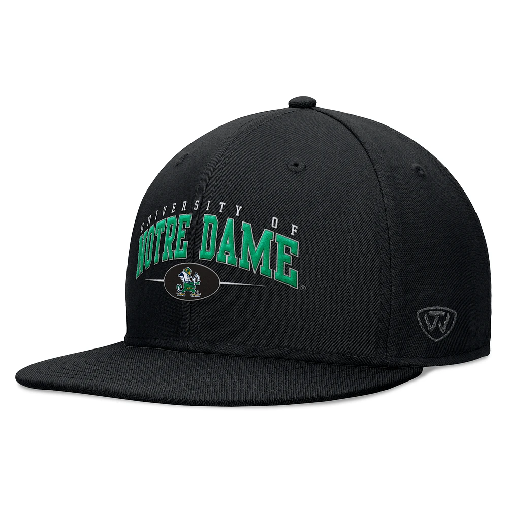 Men's Top of the World Black Notre Dame Fighting Irish Bullpen Snapback Hat