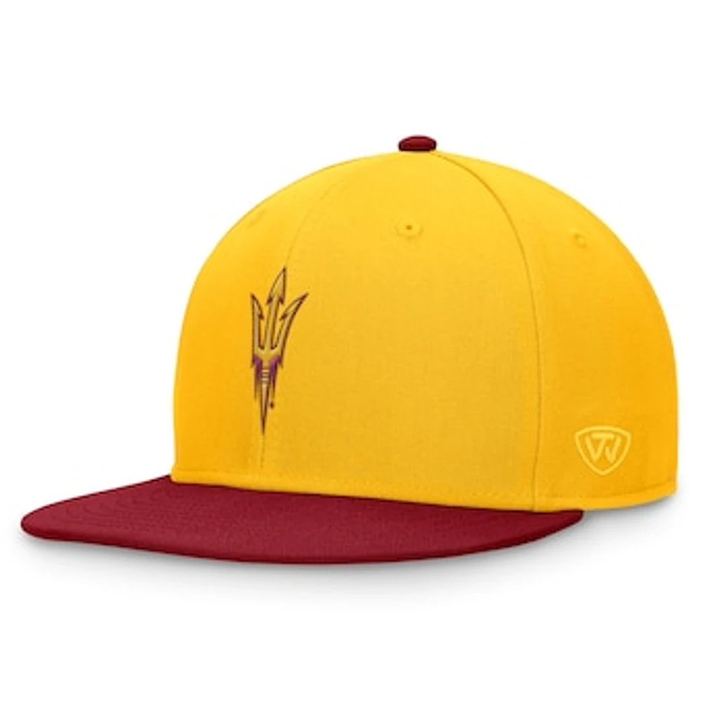 Men's Top of the World Gold/Maroon Arizona State Sun Devils Rally Two-Tone Fitted Hat