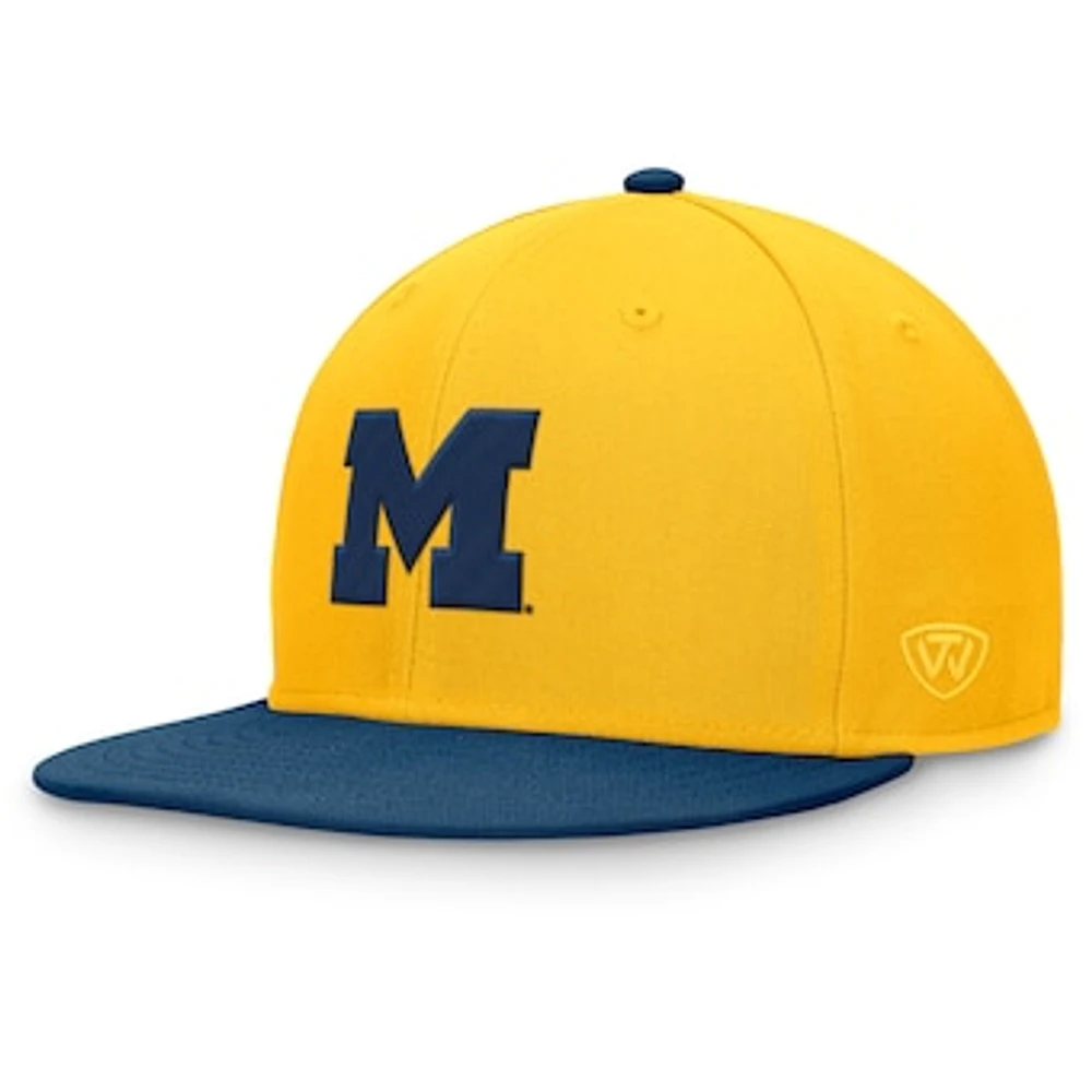 Men's Top of the World Maize/Navy Michigan Wolverines Rally Two-Tone Fitted Hat