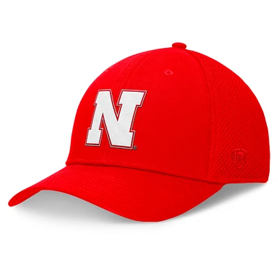 Men's Top of the World Scarlet Nebraska Huskers Spacer Flex Hat