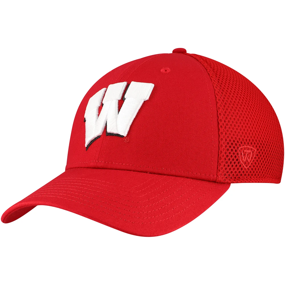 Men's Top of the World Red Wisconsin Badgers Spacer Flex Hat