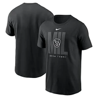 Men's Nike Black Milwaukee Brewers Fashion Local T-Shirt